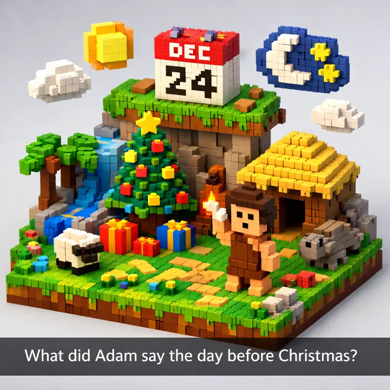 Illustration for riddle: What did Adam say the day before Christmas?