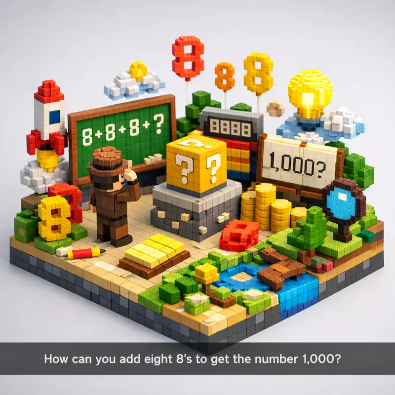 How can you add eight 8's to get the number 1,000?