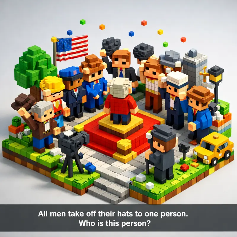 Illustration for riddle: All men take off their hats to one person. Who is this person?