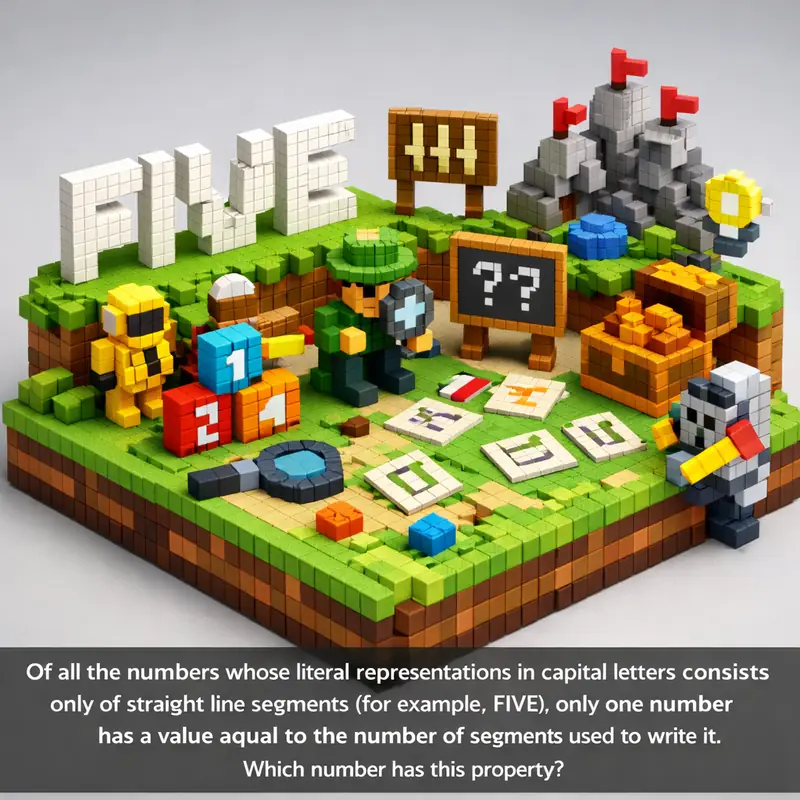 Illustration for riddle: Of all the numbers whose literal representations in capital letters consists only of straight line s