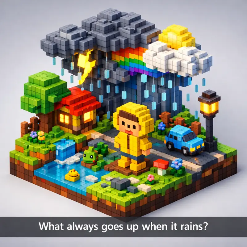 What always goes up when it rains?