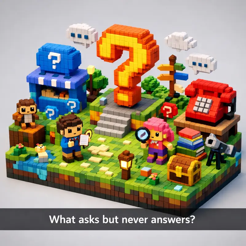 Illustration for riddle: What asks but never answers?