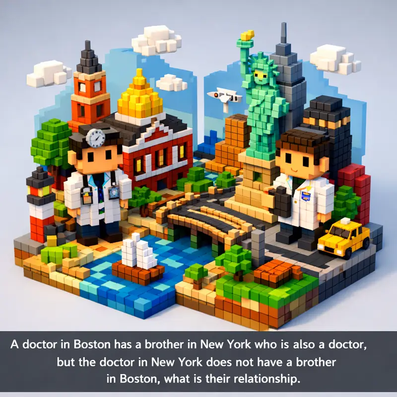Illustration for riddle: A doctor in Boston has a brother in New York who is also a doctor, but the doctor in New York does n