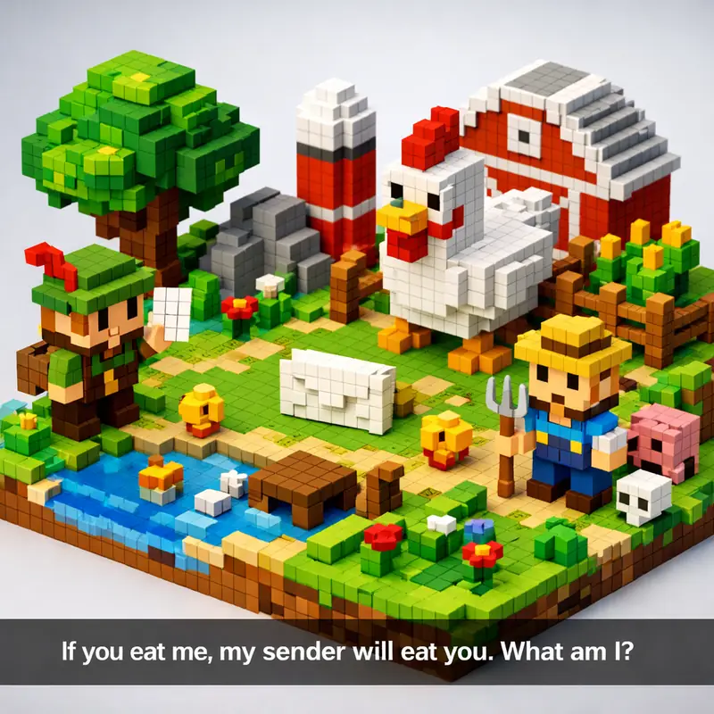 Illustration for riddle: If you eat me, my sender will eat you. What am I?