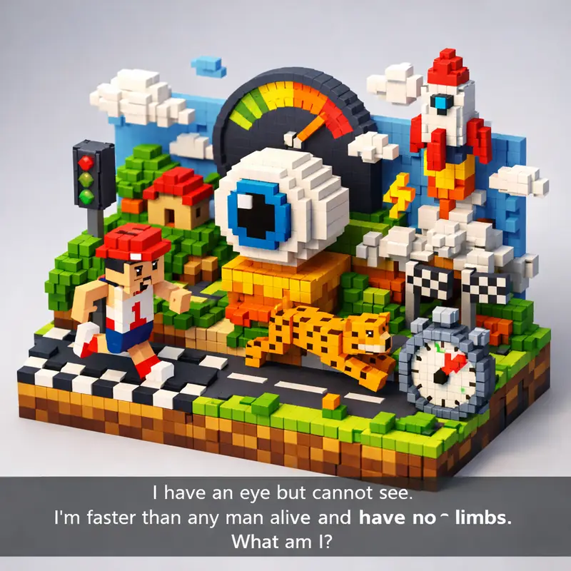 I have an eye but cannot see.
I'm faster than any man alive and have no limbs.
W...