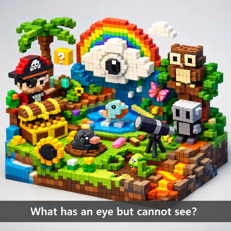 Illustration for riddle: What has an eye but cannot see?