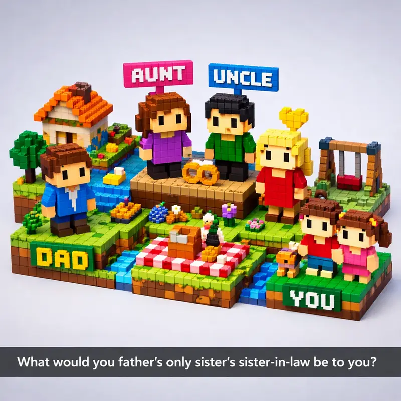 Illustration for riddle: What would you father's only sister's sister-in-law be to you?