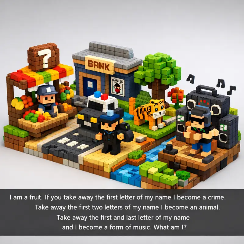 I am a fruit. If you take away the first letter of my name I become a crime. Tak...