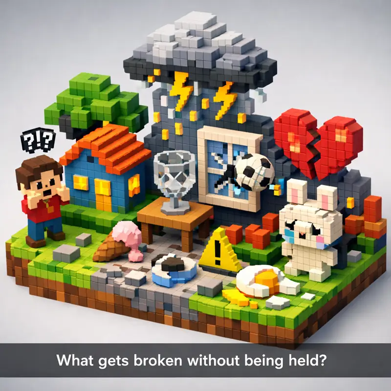 Illustration for riddle: What gets broken without being held?