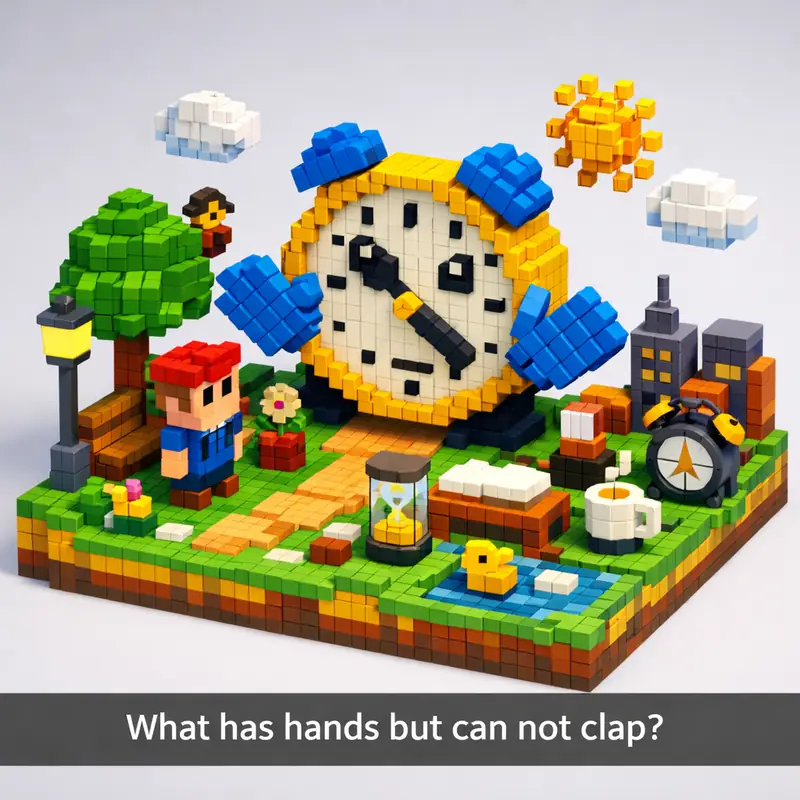 Illustration for riddle: What has hands but can not clap?