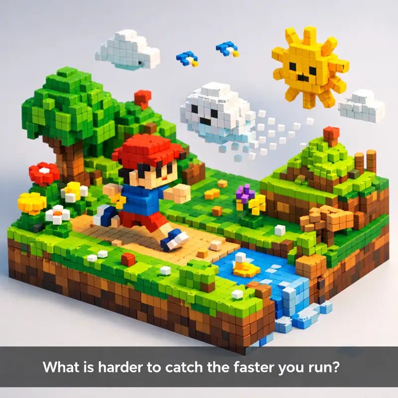 Illustration for riddle: What is harder to catch the faster you run?