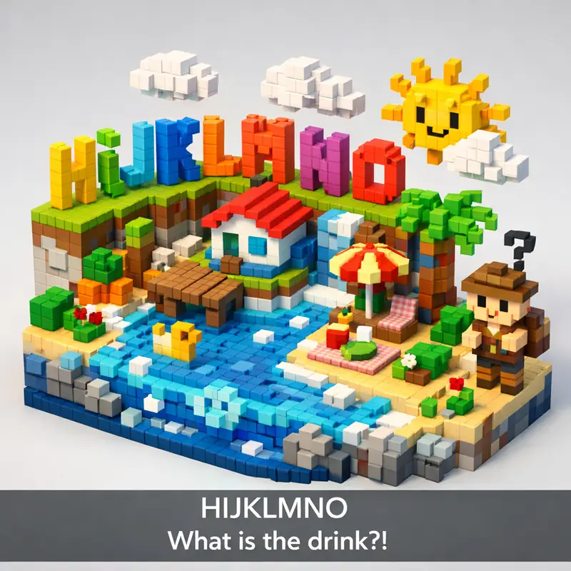 Illustration for riddle: HIJKLMNO
What is the drink?!