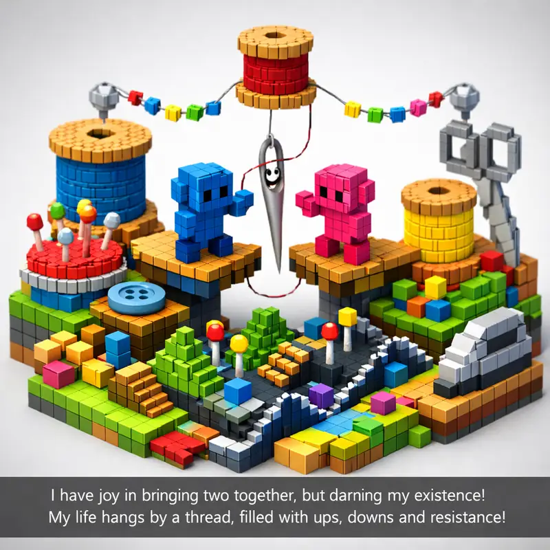 I have joy in bringing two together, but darning my existence!
My life hangs by...