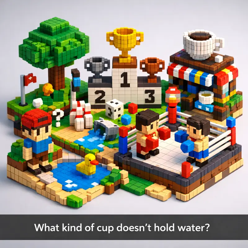Illustration for riddle: What kind of cup doesn't hold water?