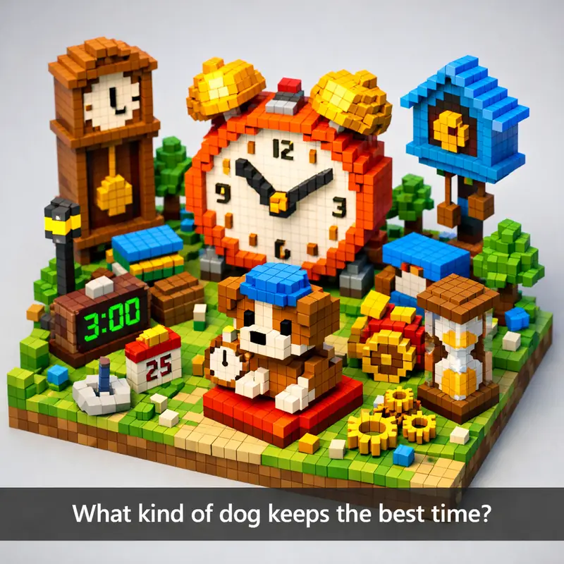 Illustration for riddle: What kind of dog keeps the best time?