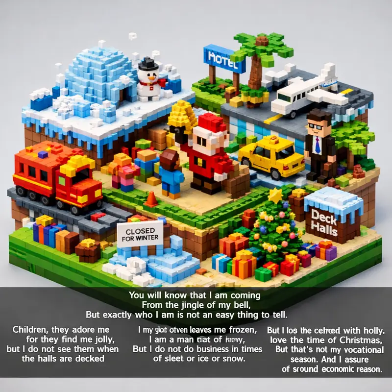 You will know that I am coming
From the jingle of my bell,
But exactly who I am...