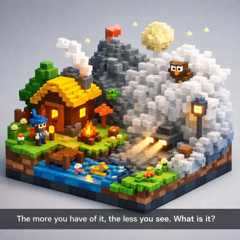 Illustration for riddle: The more you have of it, the less you see. What is it?