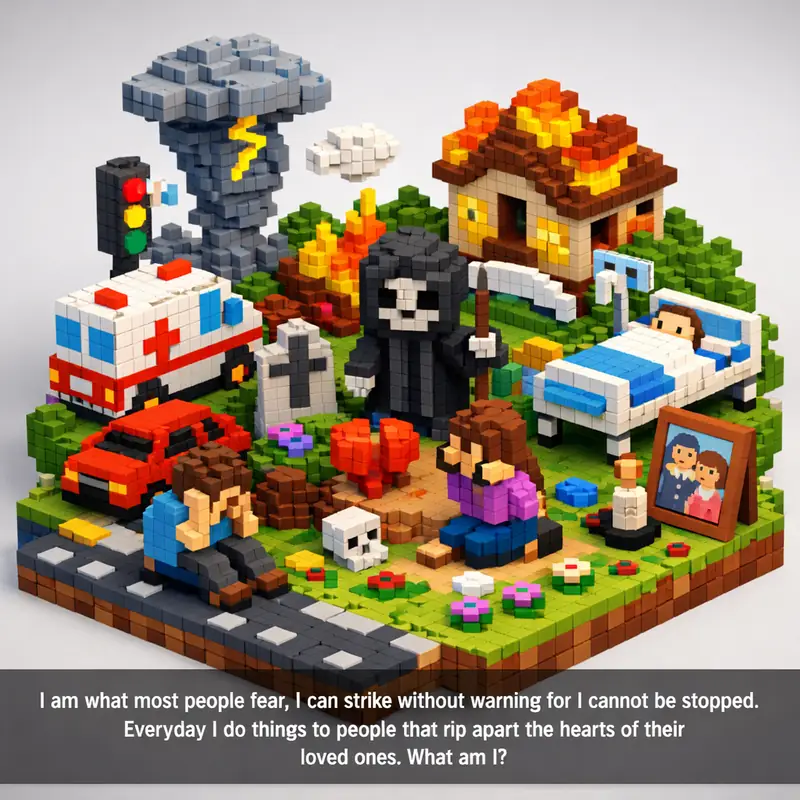 I am what most people fear, I can strike without warning for I cannot be stopped...