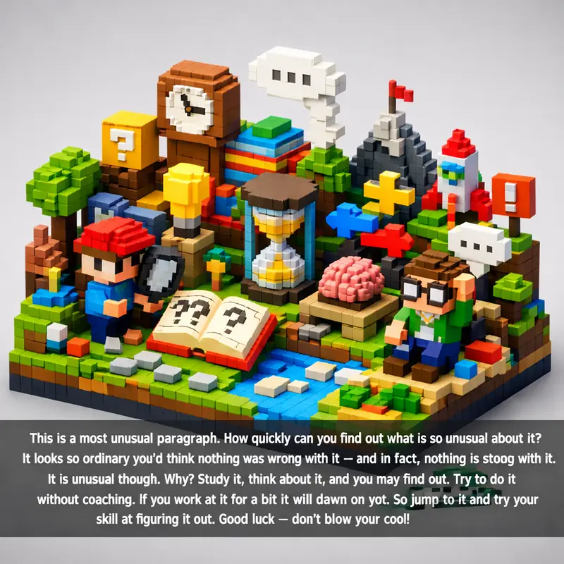 This is a most unusual paragraph. How quickly can you find out what is so unusua...