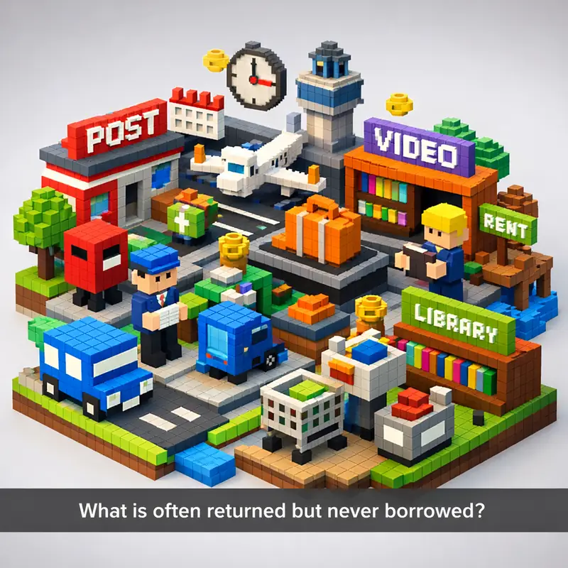 Illustration for riddle: What is often returned but never borrowed?