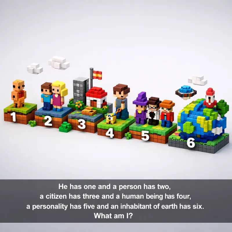 He has one and a person has two,
a citizen has three and a human being has four...