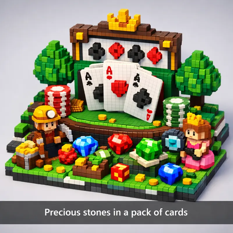 Precious stones in a pack of cards