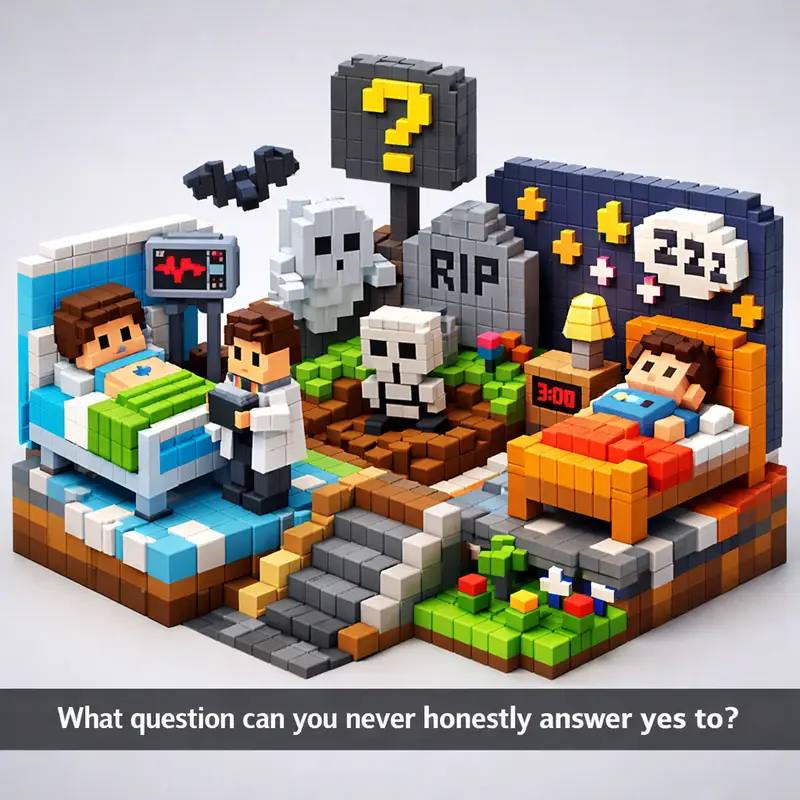 Illustration for riddle: What question can you never honestly answer yes to?