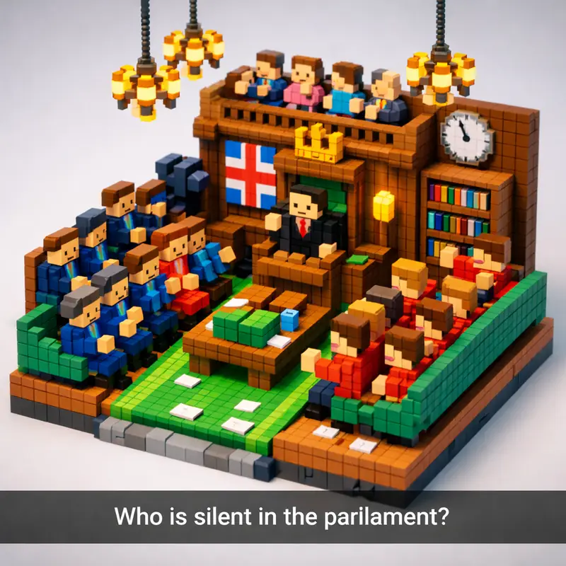 Illustration for riddle: Who is silent in the parliament?