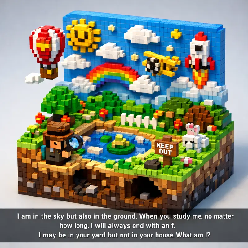 I am in the sky but also in the ground. When you study me, no matter how long, I...