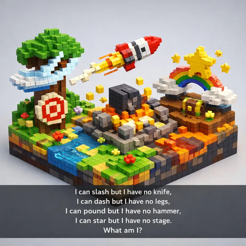 Illustration for riddle: I can slash but I have no knife,
I can dash but I have no legs,
I can pound but I have no hammer,