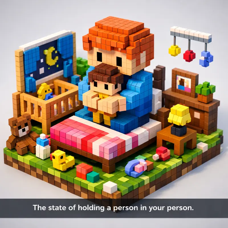 Illustration for riddle: The state of holding a person in your person.