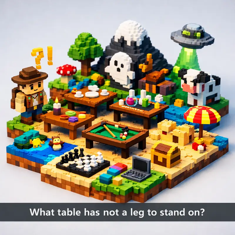 Illustration for riddle: What table has not a leg to stand on?