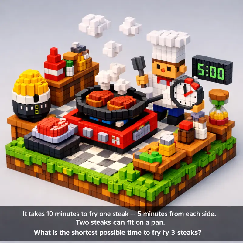 It takes 10 minutes to fry one steak -- 5 minutes from each side. Two steaks can...