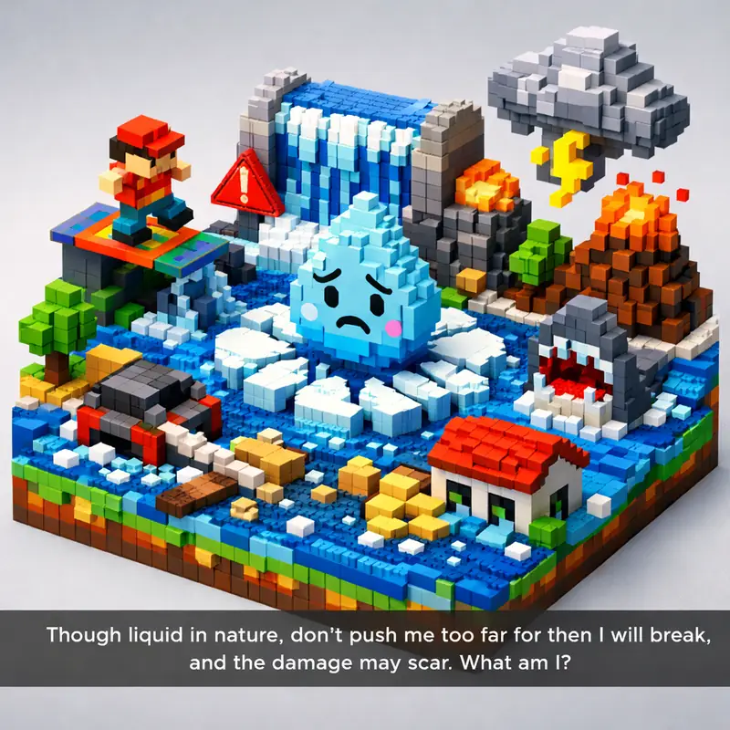 Though liquid in nature, don't push me too far for then I will break, and the da...