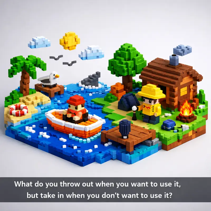 What do you throw out when you want to use it, but take in when you don't want t...