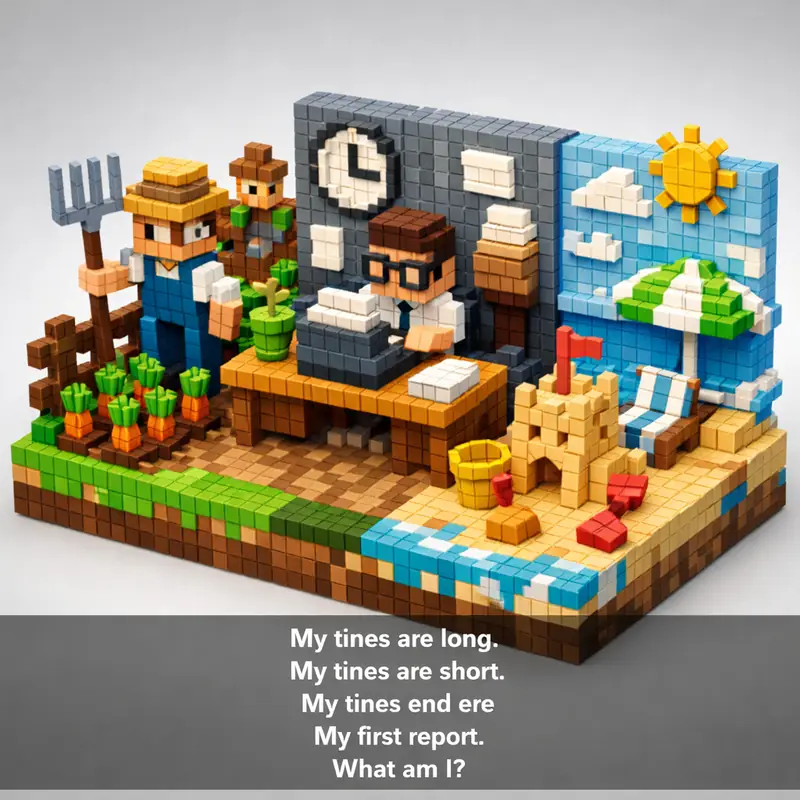 Illustration for riddle: My tines are long.
My tines are short.
My tines end ere
My first report.
What am I?