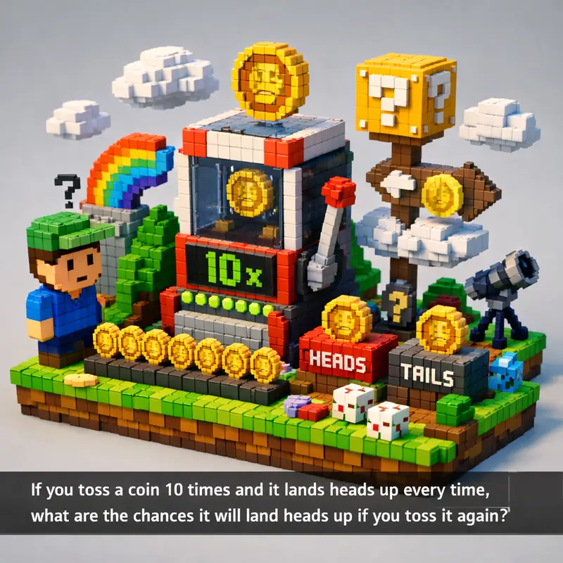 If you toss a coin 10 times and it lands heads up every time, what are the chanc...