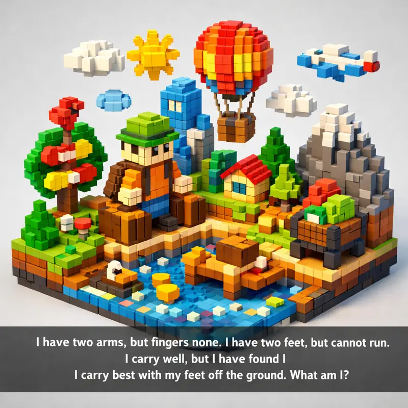 I have two arms, but fingers none. I have two feet, but cannot run. I carry well...