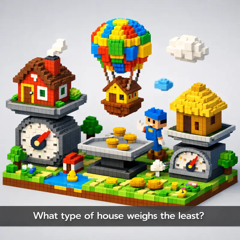 Illustration for riddle: What type of house weighs the least?