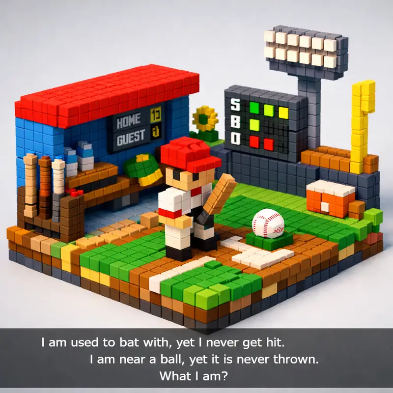 I am used to bat with, yet I never get hit. I am near a ball, yet it is never th...