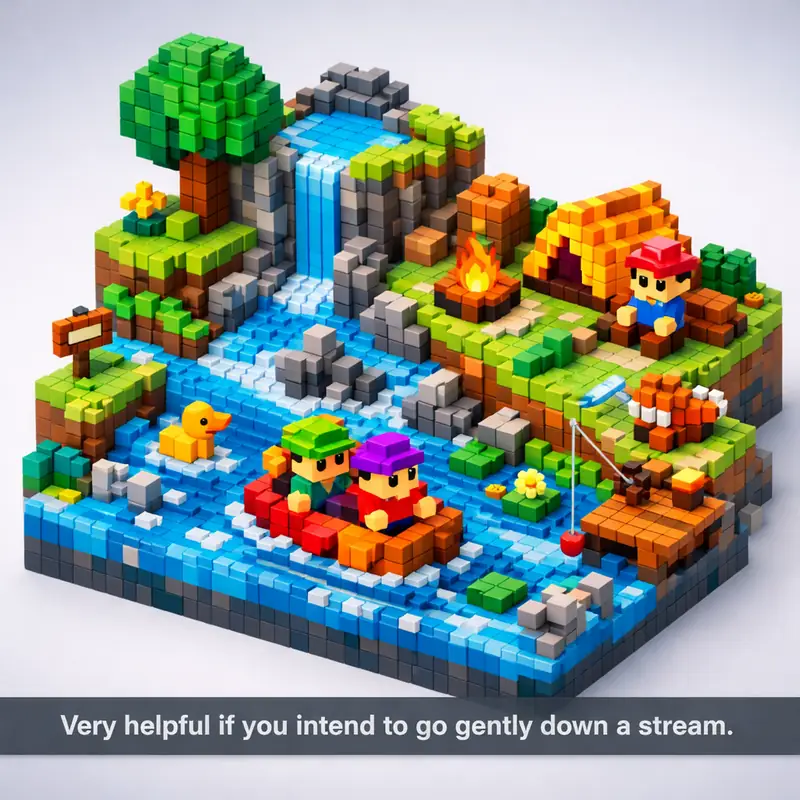 Illustration for riddle: Very helpful if you intend to go gently down a stream.