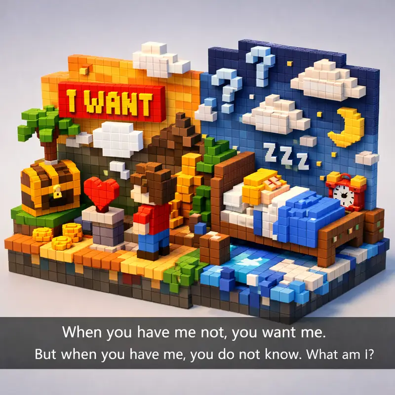 When you have me not, you want me. But when you have me, you do not know. What a...