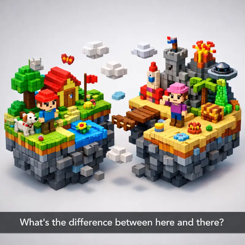 Illustration for riddle: What's the difference between here and there?