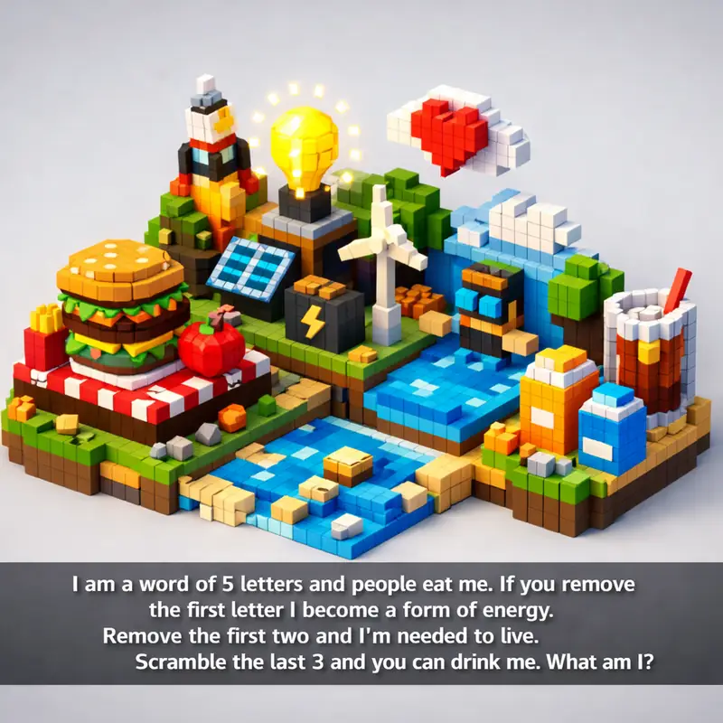 I am a word of 5 letters and people eat me. If you remove the first letter I bec...