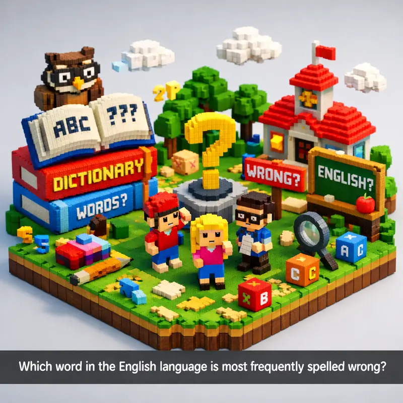 Illustration for riddle: Which word in the English language is most frequently spelled wrong?
